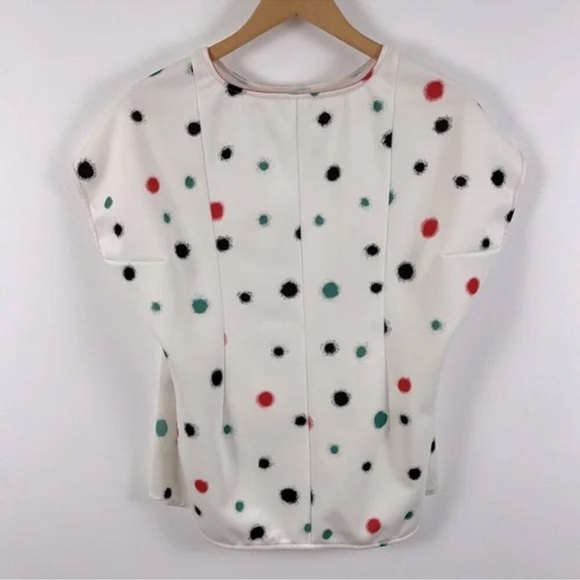 Emporio Armani Mulberry Silk Multi Colour Spotted Blouse Womens Size 42 - Picture 4 of 13